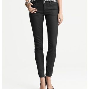 BANANA REPUBLIC waxed skinny jeans green denim 26